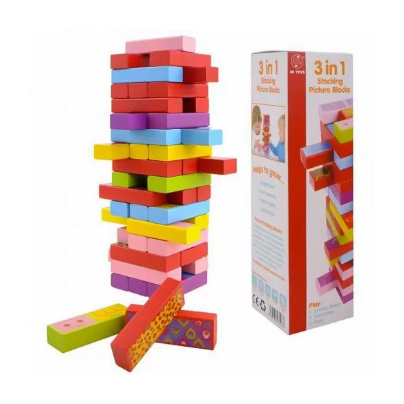 3 játék 1-ben (jenga, dominó, memória)