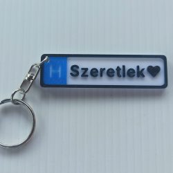 Rendszámtábla alakú kulcstartó (Szeretlek)