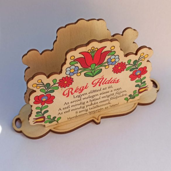 Szalvétatartó RÉGI ÁLDÁS felirattal