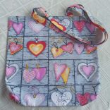 Szíves-kétoldalas kifordítható textiltáska